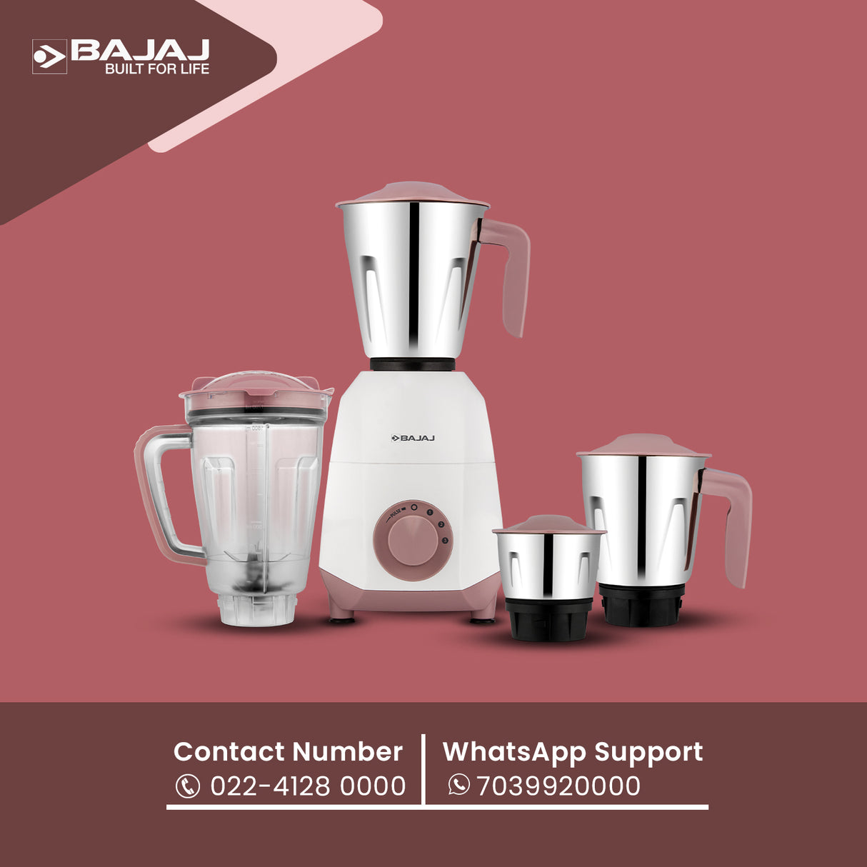 Bajaj Ninja Series GX75 4 Jar 750W Mixer Grinder