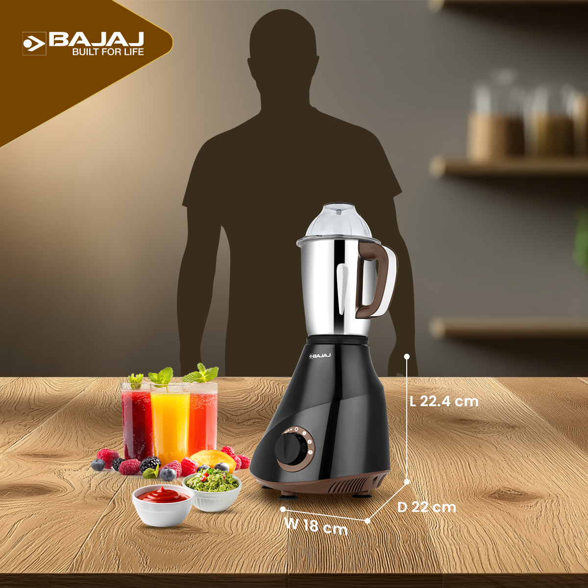 Bajaj Armor Series QuadraMax 4 Jar 1000W Mixer Grinder