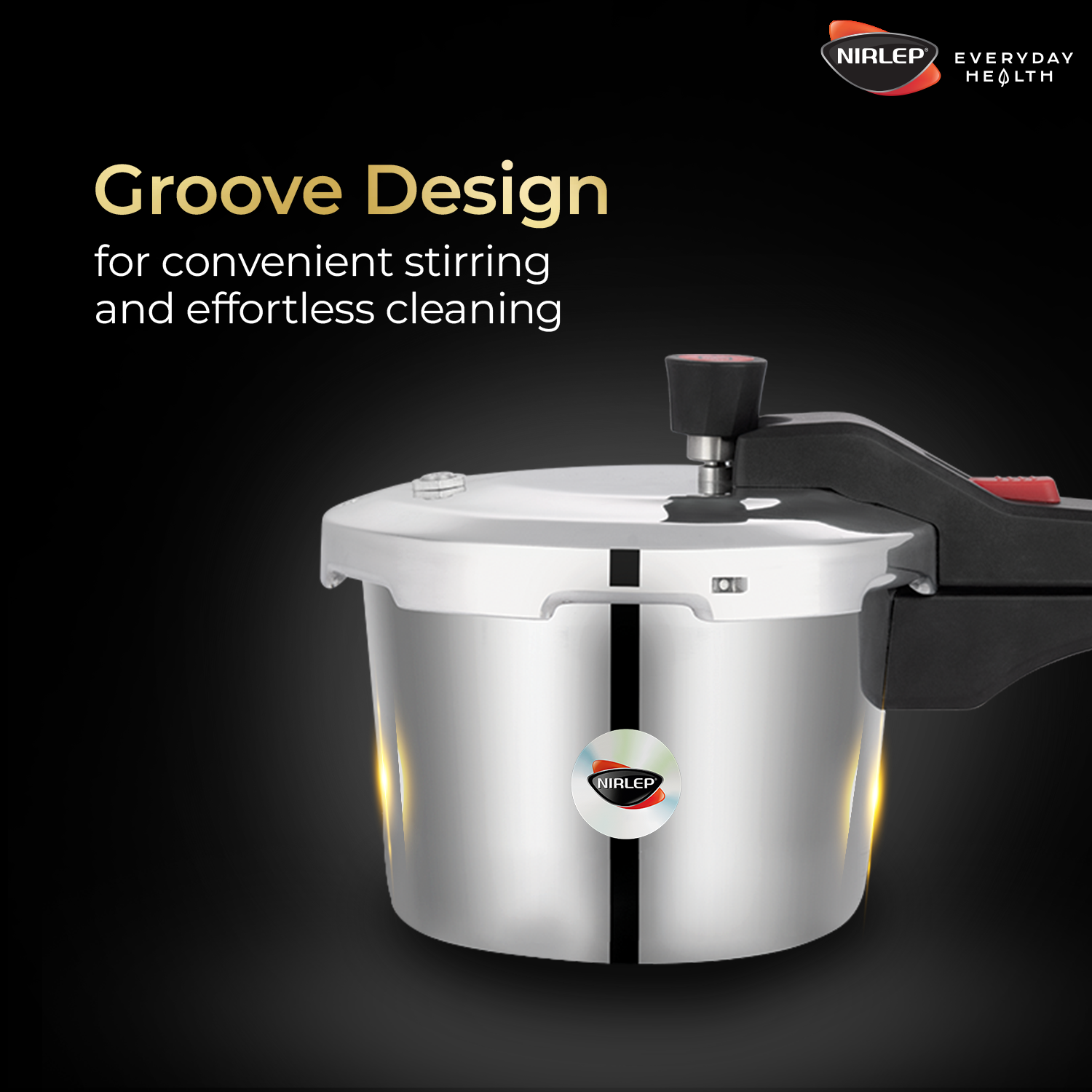 Nutrihealth Pro Outer Lid Designer Stainless Steel Pressure Cooker