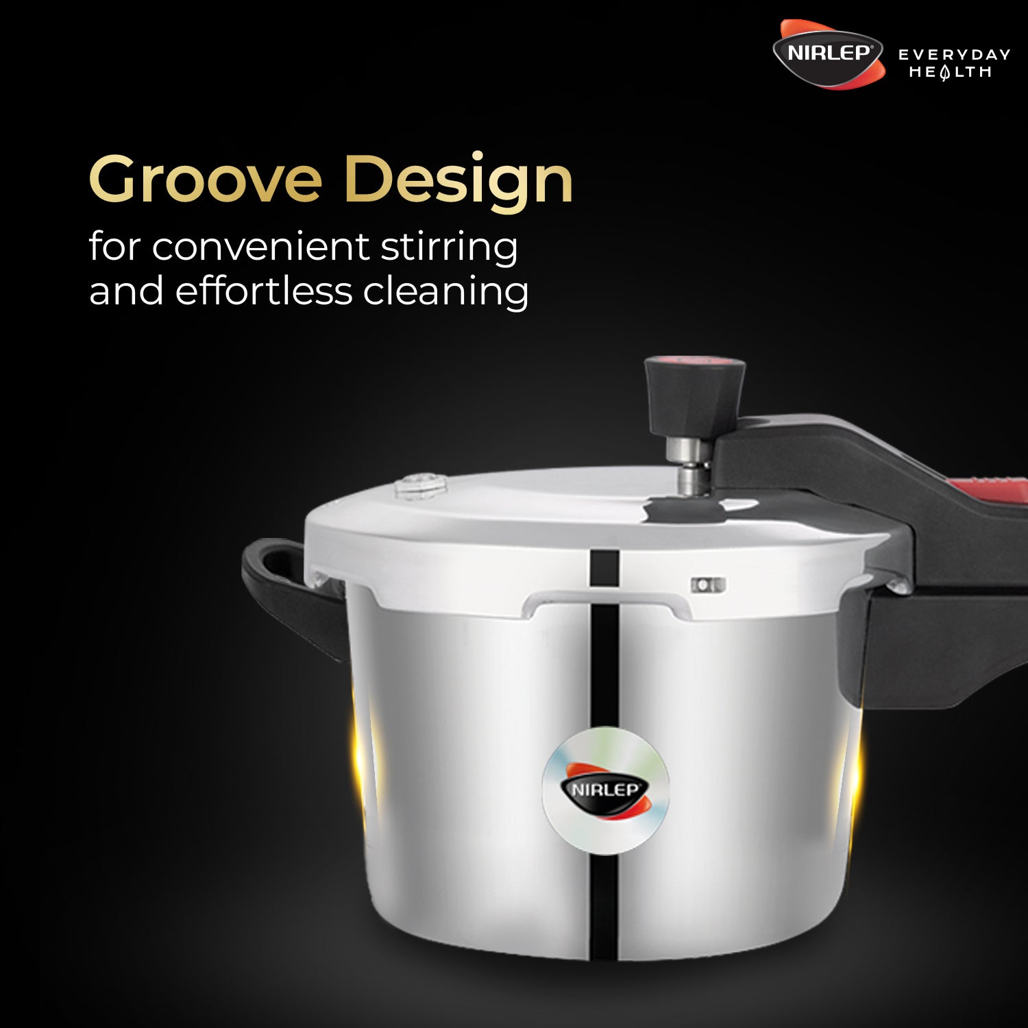 Nutrihealth Pro Outer Lid Designer Stainless Steel Pressure Cooker