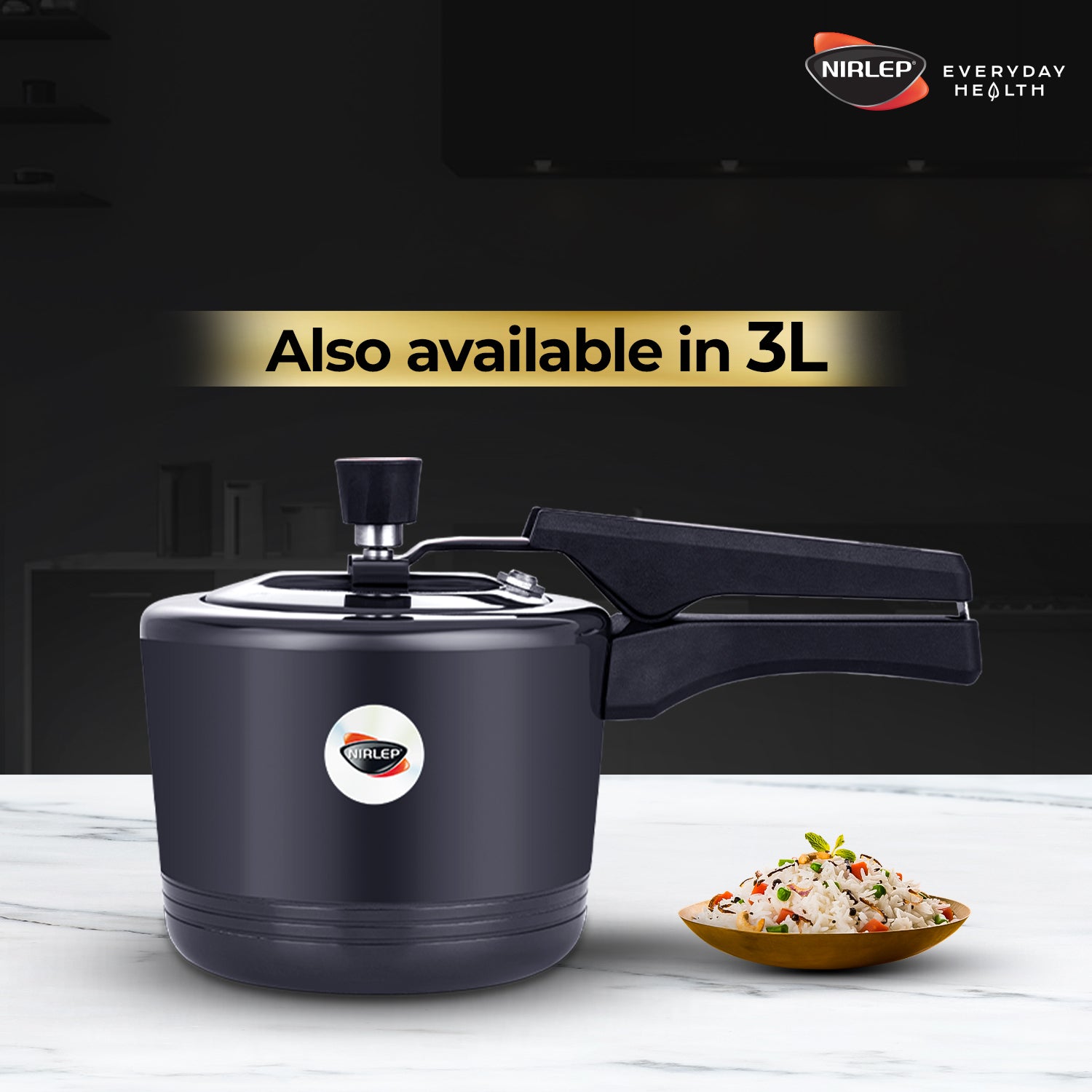Nutrihealth Pro Inner Lid Hard Anodised Designer Pressure Cooker