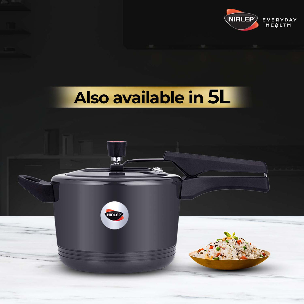 Nutrihealth Pro Inner Lid Hard Anodised Designer Pressure Cooker