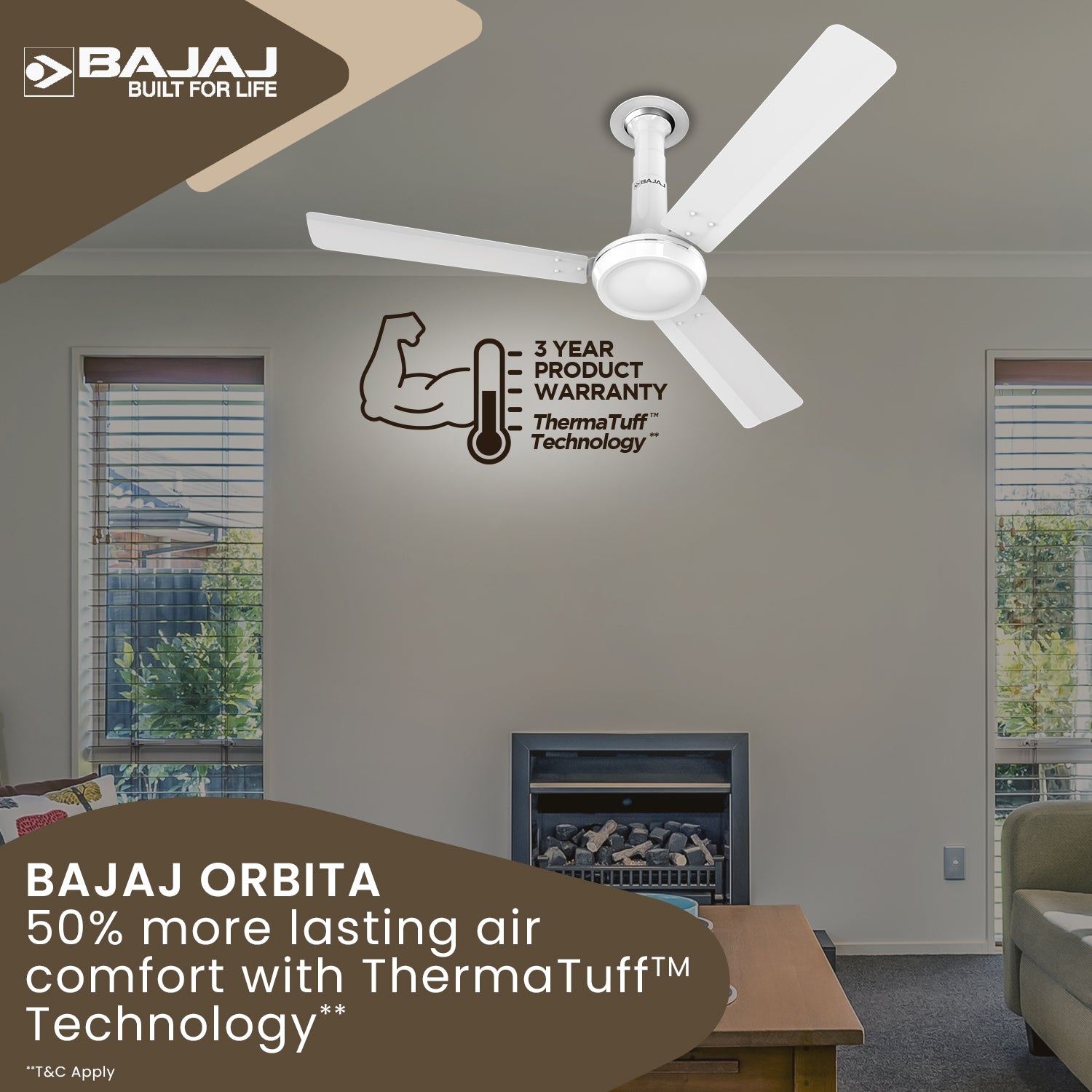 Orbita 12S1 1200mm Ceiling Fan
