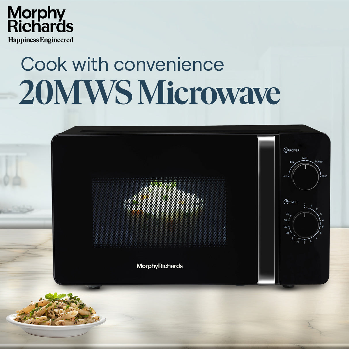 Morphy Richards 20MWS Black Microwave Oven