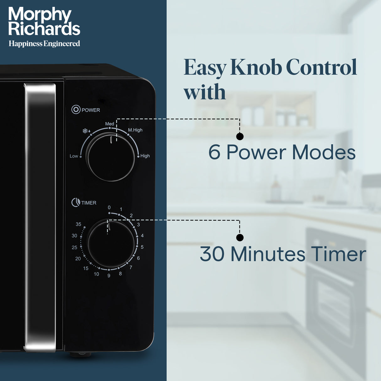 Morphy Richards 20MWS Black Microwave Oven