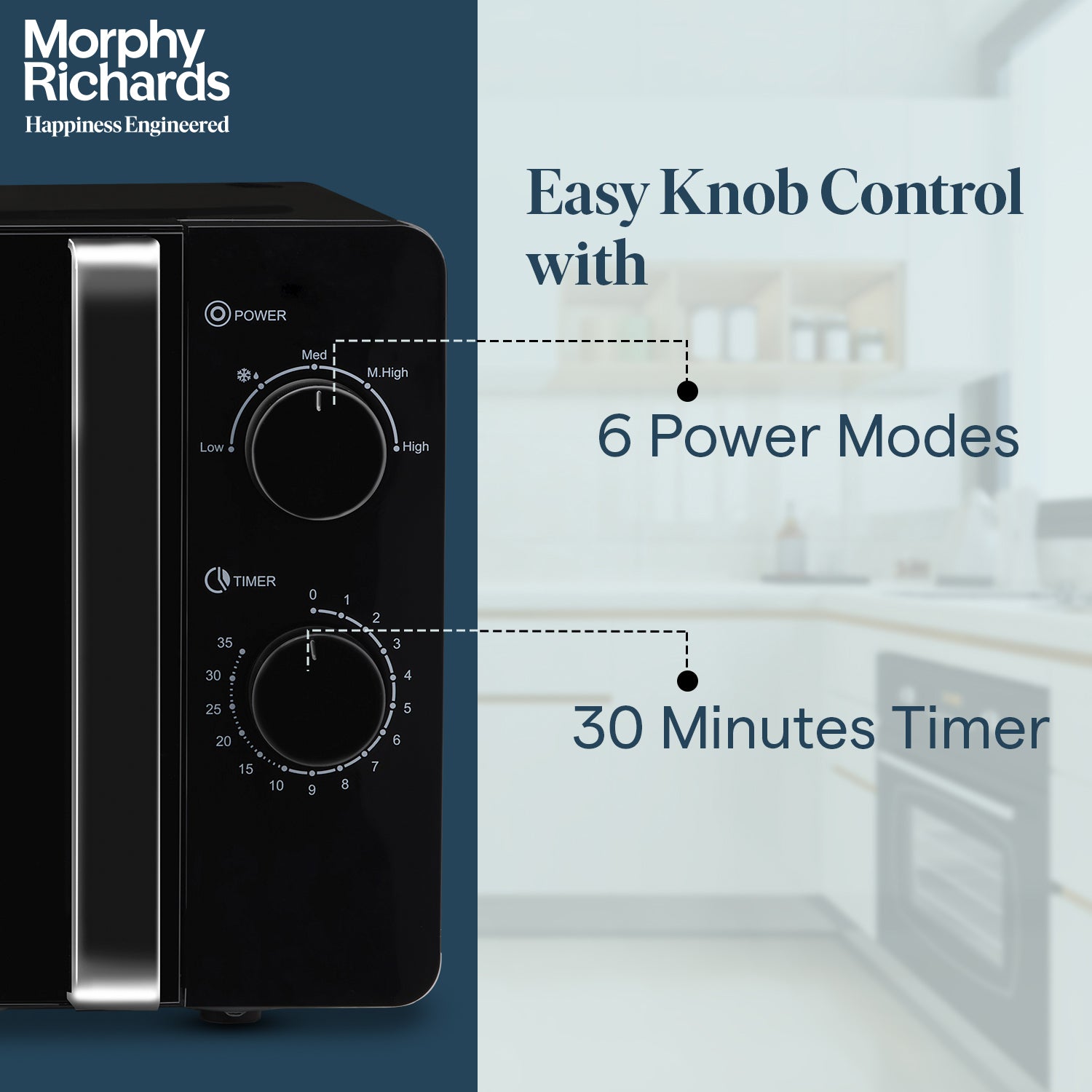 Morphy Richards 20MWS Black Microwave Oven