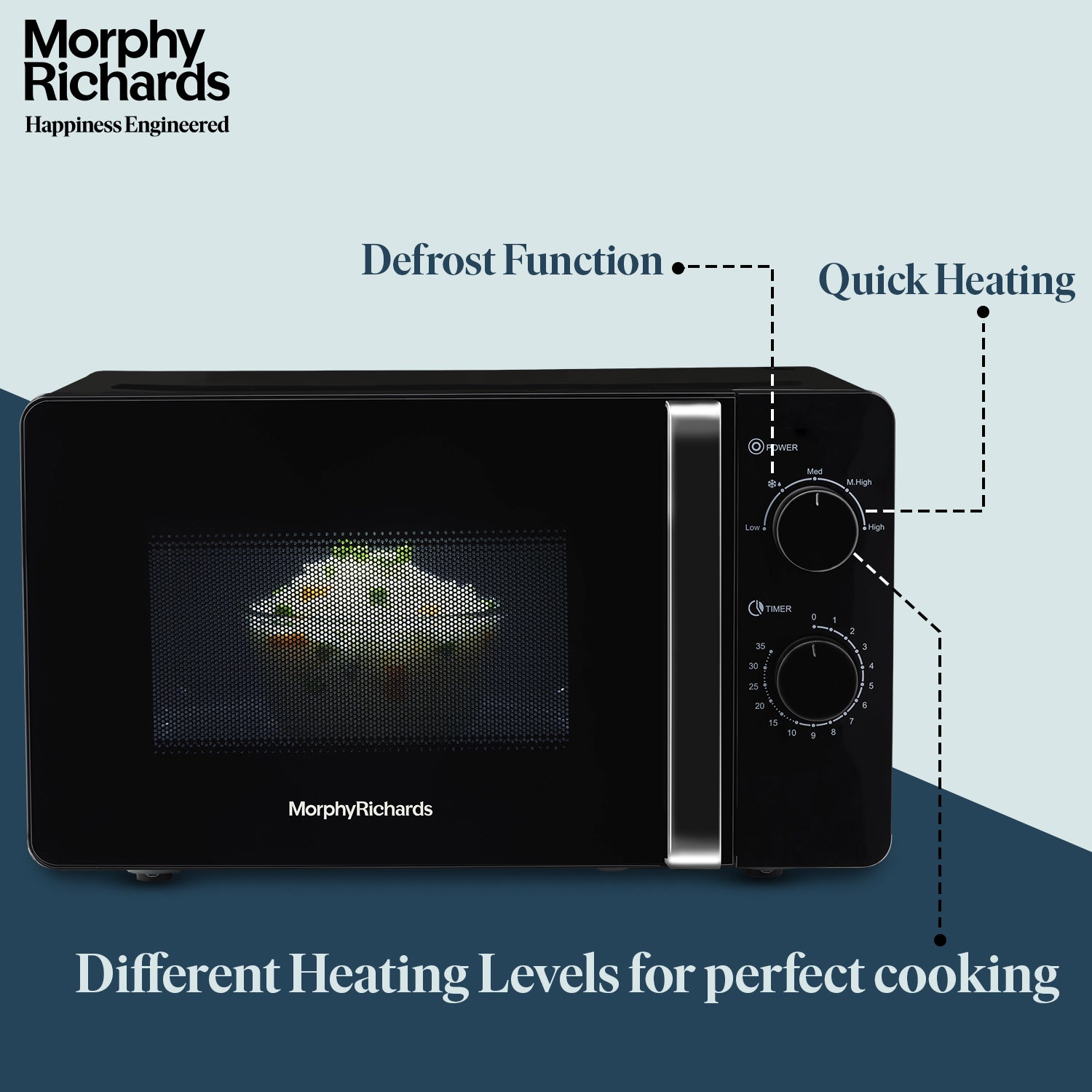 Morphy Richards 20MWS Black Microwave Oven