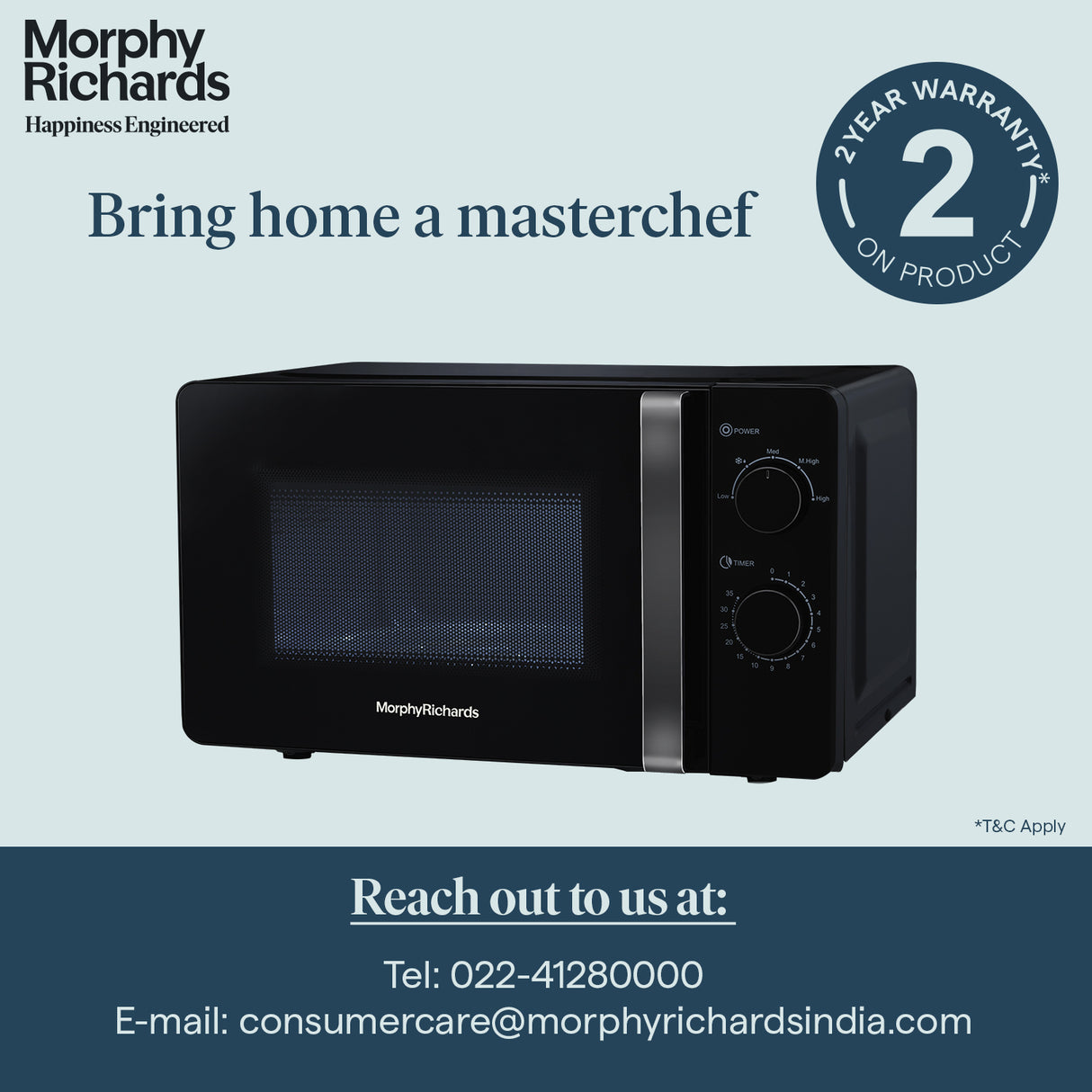 Morphy Richards 20MWS Black Microwave Oven