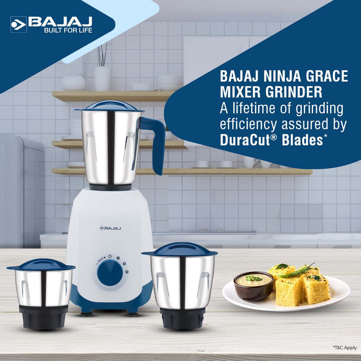Bajaj Ninja Series Grace 500W Mixer Grinder