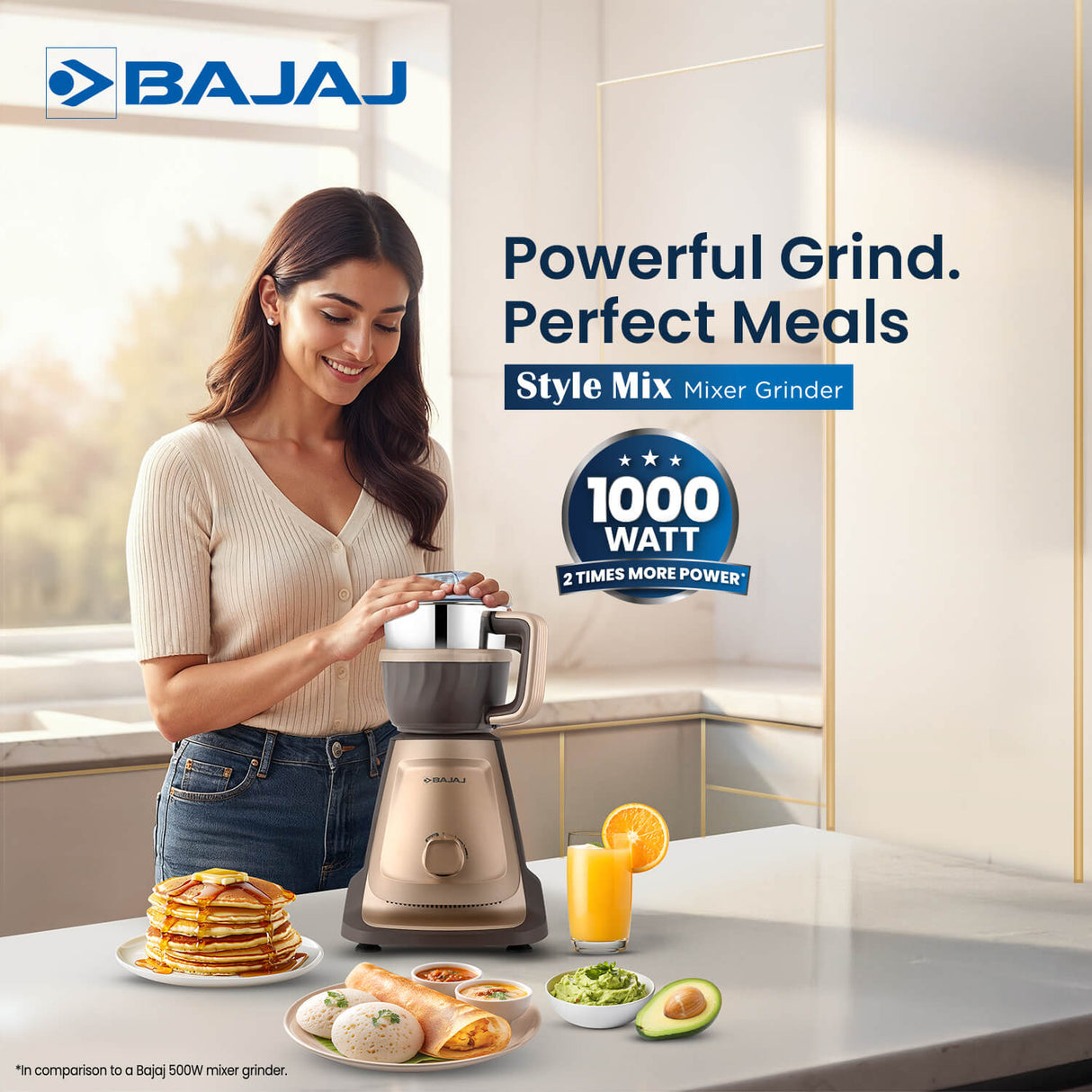 Bajaj Style Mix 1000W 5 Jar Mixer Grinder