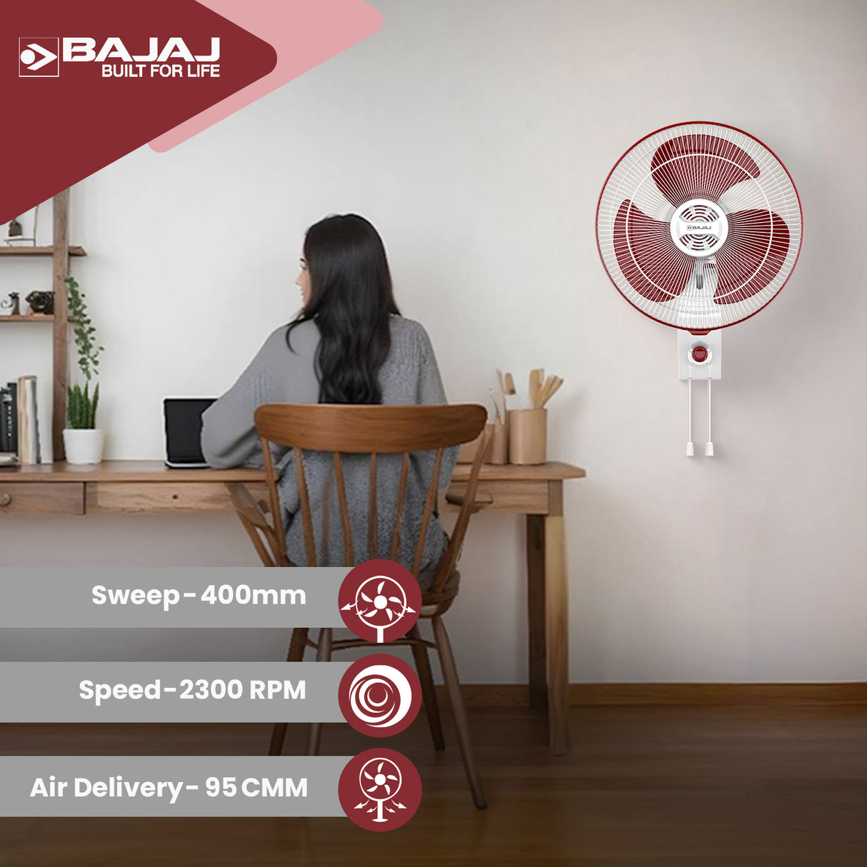Veloce HS 400mm Wall Fan