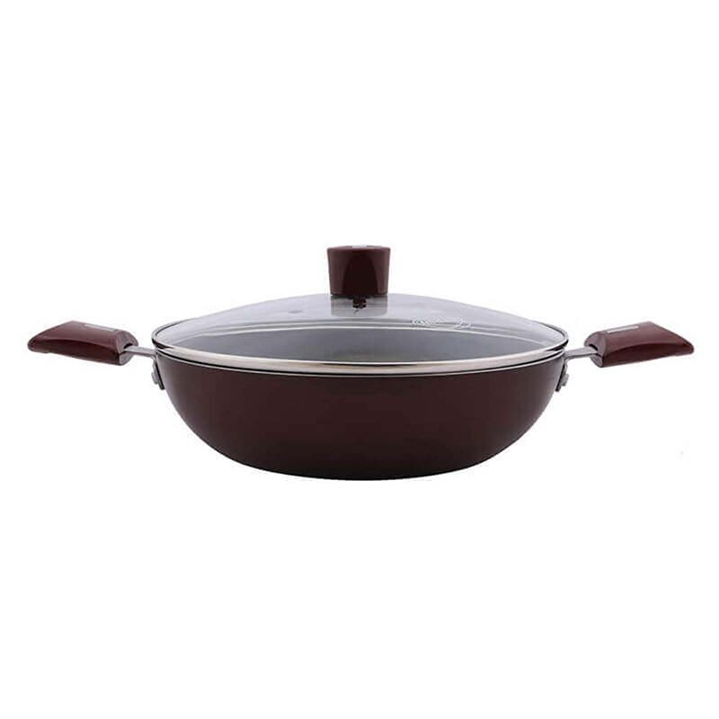 Nirlep Selec+ 3.5 Ltr 28 Cm Non Stick Kadhai with Lid 3 mm