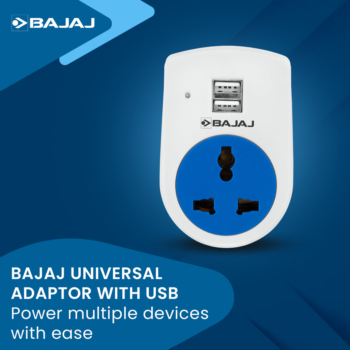 6A 3 PIN UNIVERSAL ADAPTOR WITH 2 USB