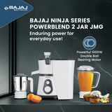 Bajaj Ninja Series PowerBlend 2 Jar 1000W Juicer Mixer Grinder