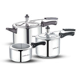 New Shakti Inner Lid 3 Piece Aluminium Pressure Cooker Combo Set
