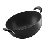 Ebony Hard Anodised Deep Kadhai with Glass Lid