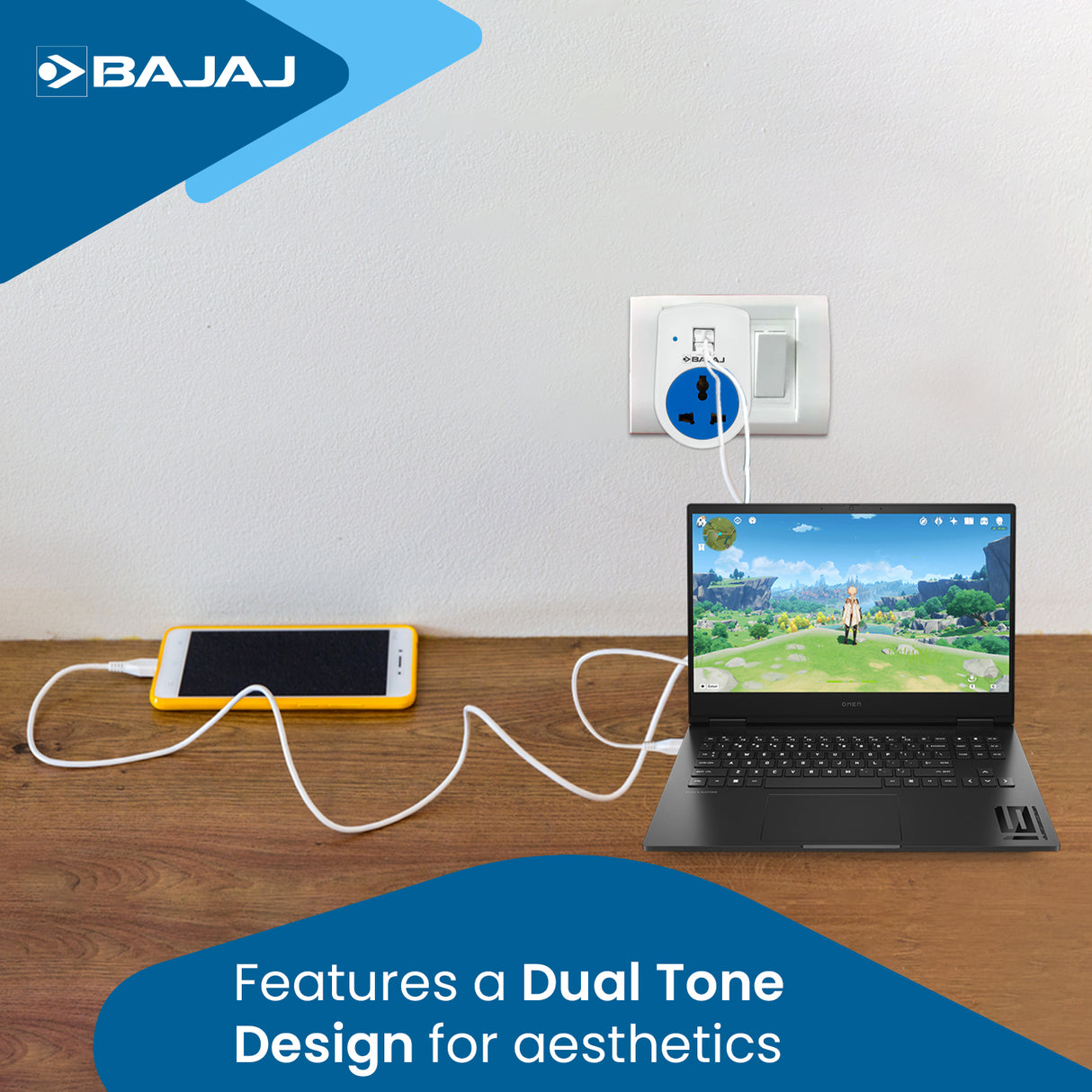 6A 3 PIN UNIVERSAL ADAPTOR WITH 2 USB