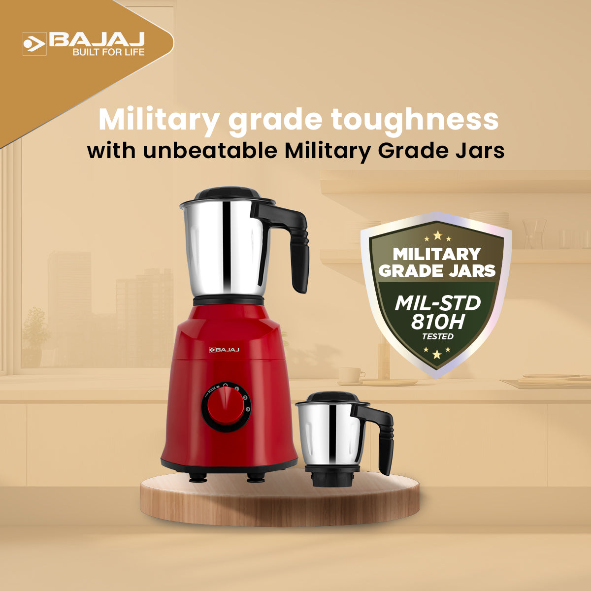 Bajaj Military Series REX 750 4 Jar Mixer Grinder