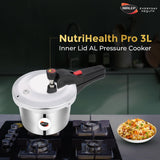 Nutrihealth Pro Outer Lid Designer Aluminium Pressure Cooker