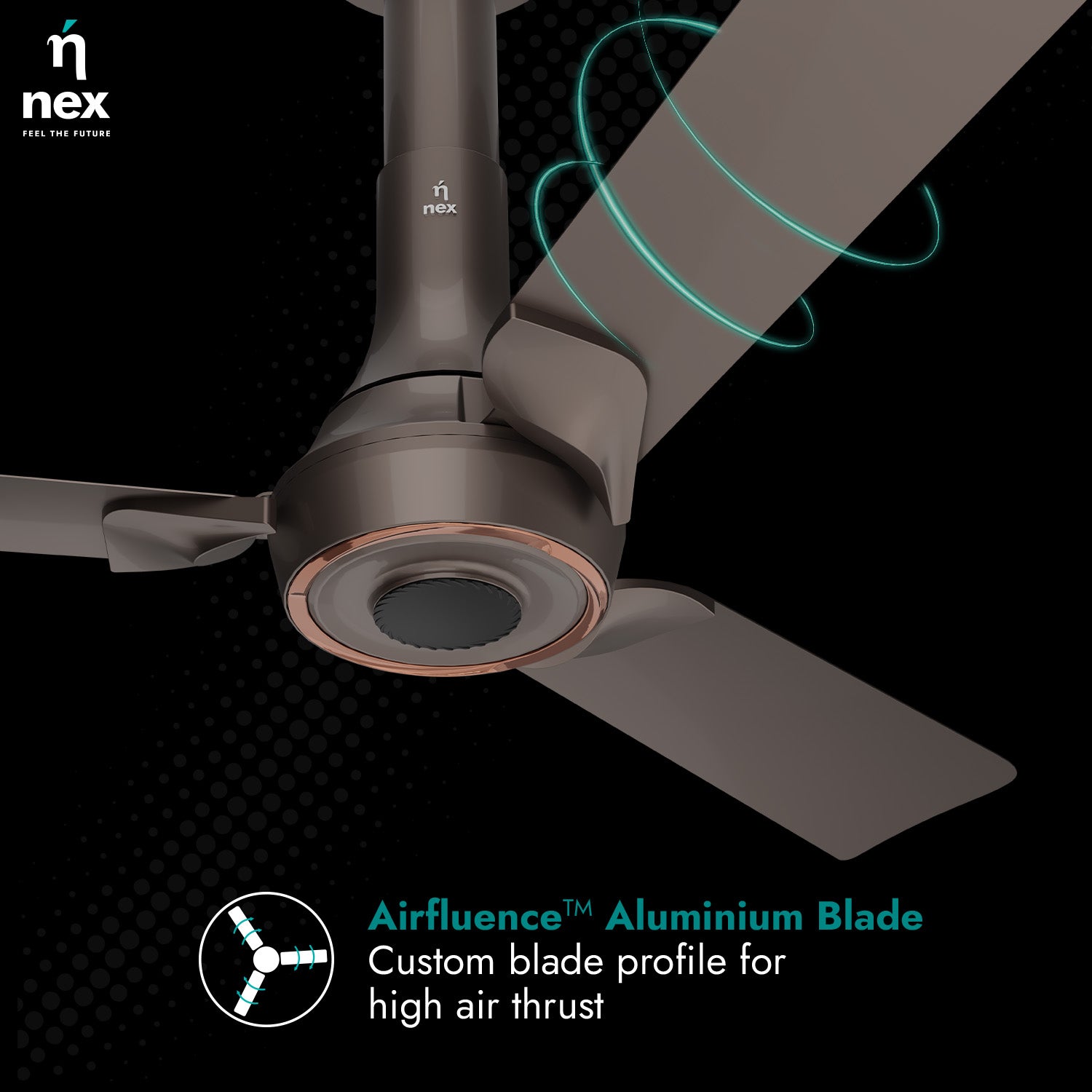 BAJAJ CEILING FAN - NEX GLYDE A70 BLDC MIST BROWN T - 1200MM 6 Nex Glyde A70 BLDC