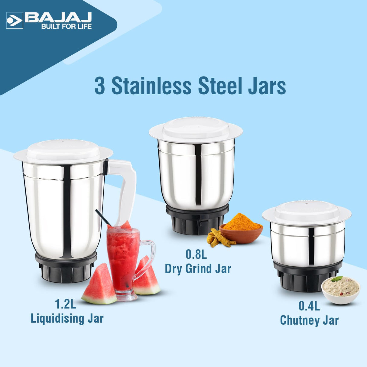 Bajaj GX 1 500W Mixer Grinder