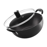 Ebony Hard Anodised Deep Kadhai with Glass Lid