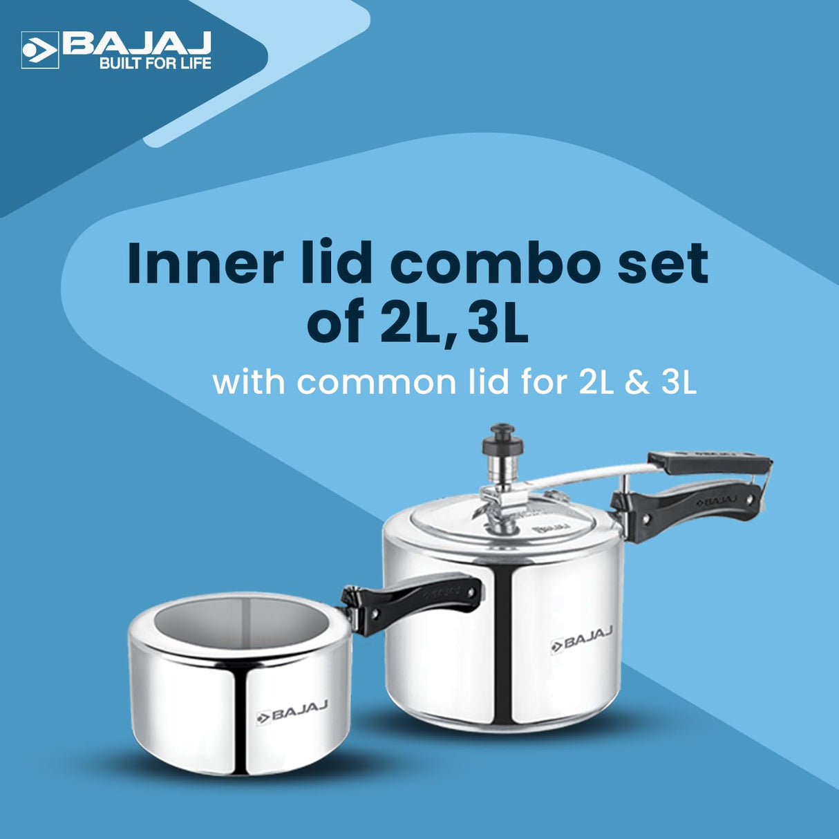 New Shakti Inner Lid  2 Piece Aluminium Pressure Cooker Combo Set