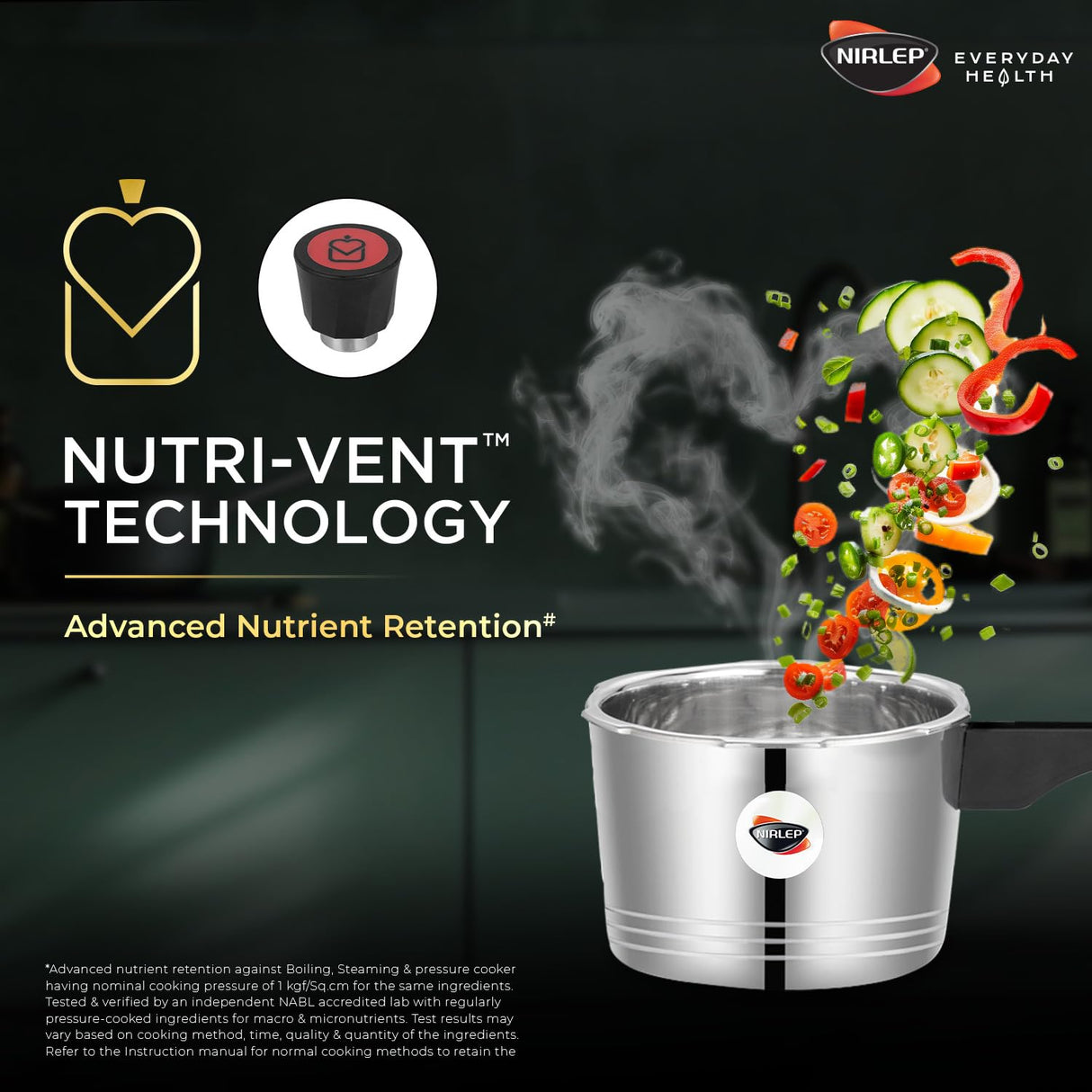 Nutrihealth Pro Outer Lid Designer Aluminium Pressure Cooker