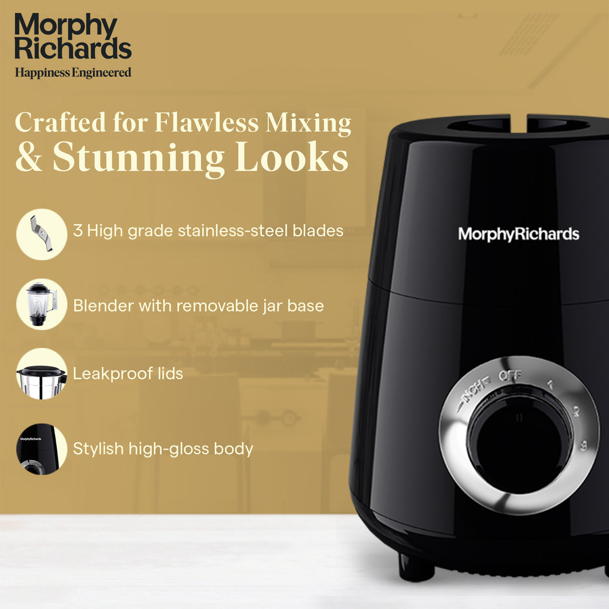 Morphy Richards Icon Superb Black 750W Mixer Grinder