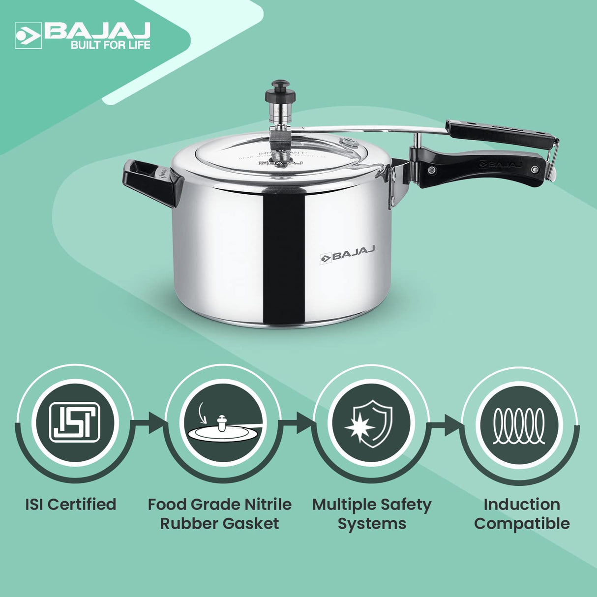 Inner Lid Aluminium Induction Pressure Cooker