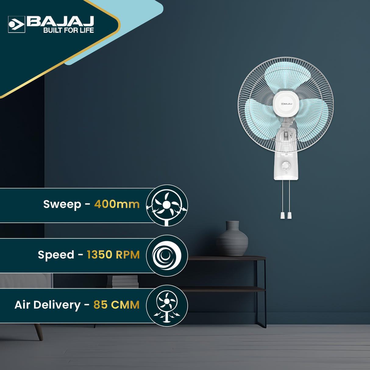 Fuzion 400mm Wall Fan