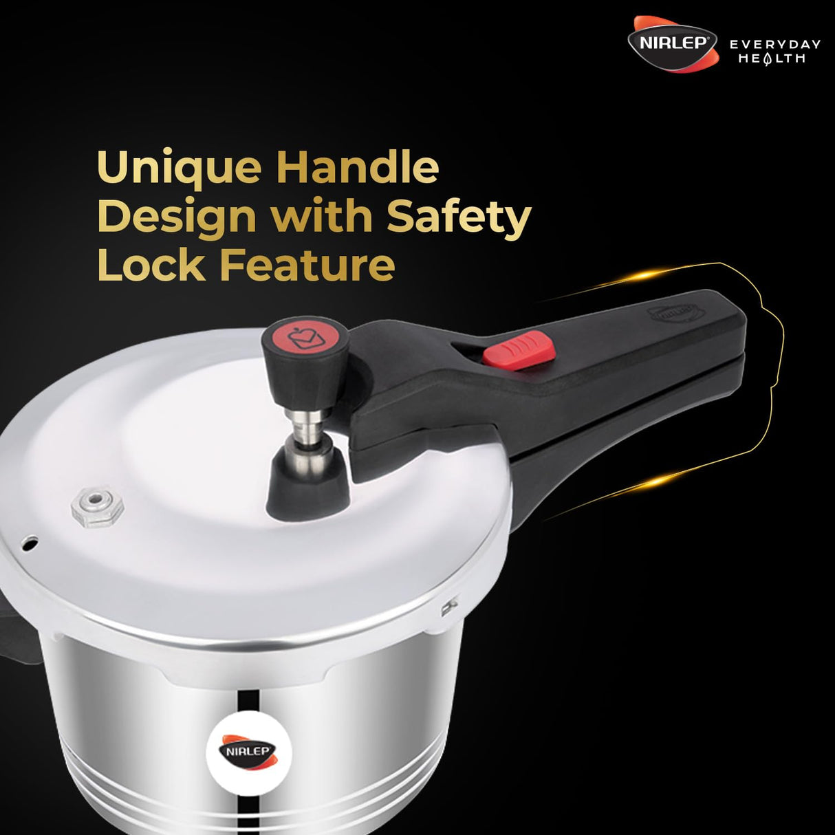 Nutrihealth Pro Outer Lid Designer Aluminium Pressure Cooker
