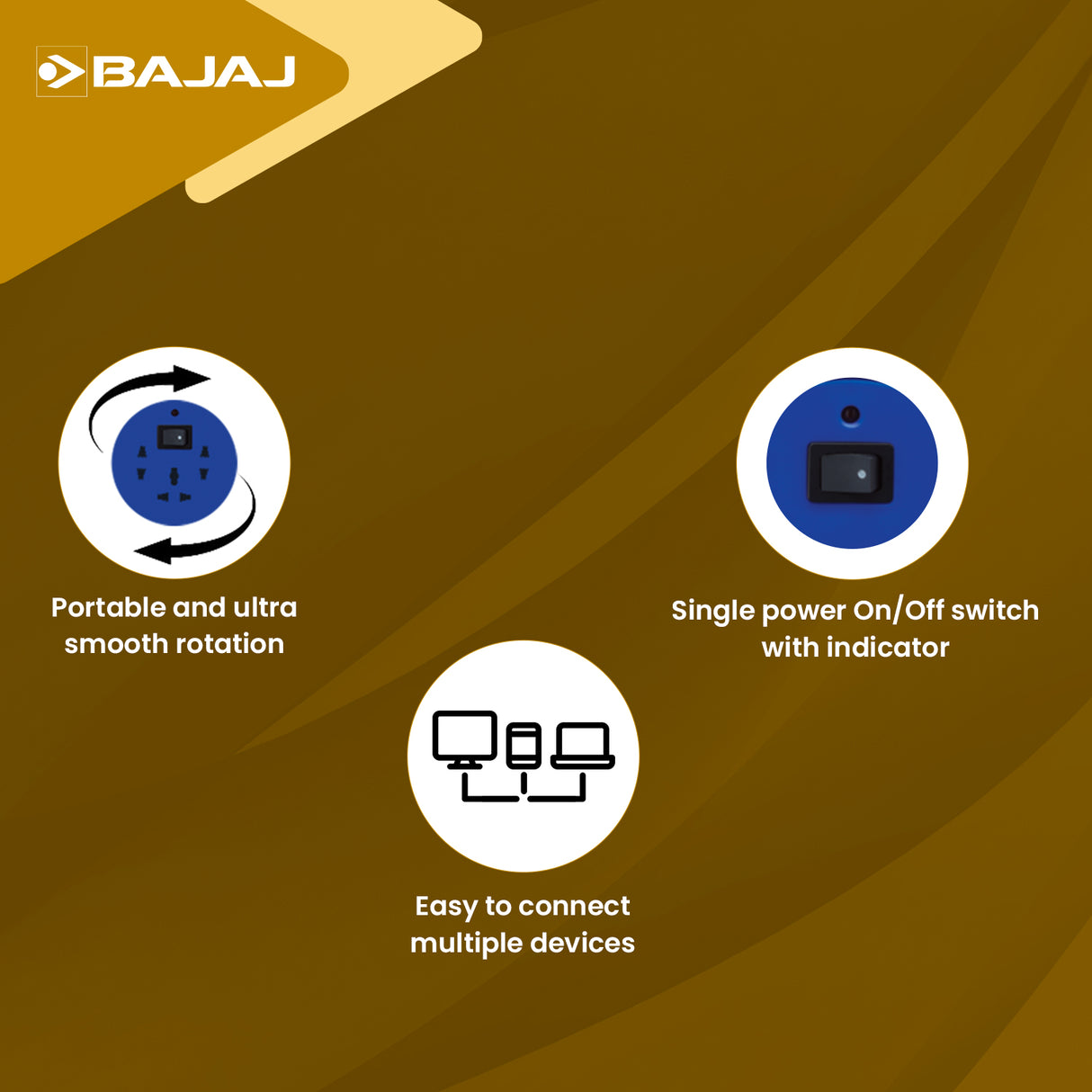 BAJAJ Extension Reel - 5 Mtr Cable