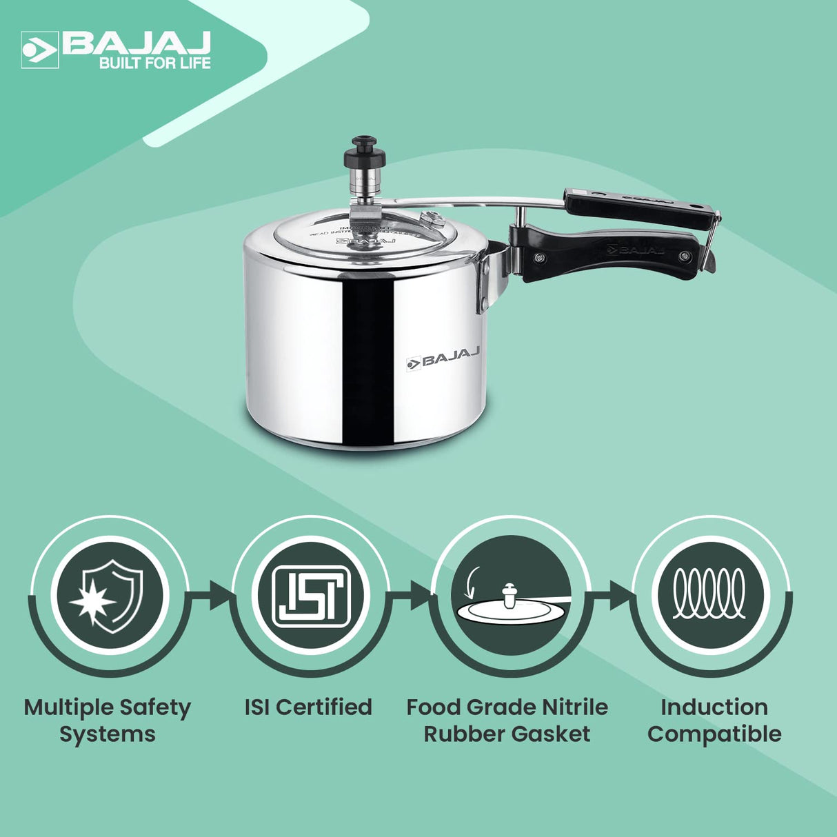Inner Lid Aluminium Induction Pressure Cooker