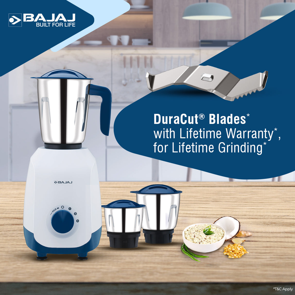 Bajaj Ninja Series Grace 500W Mixer Grinder