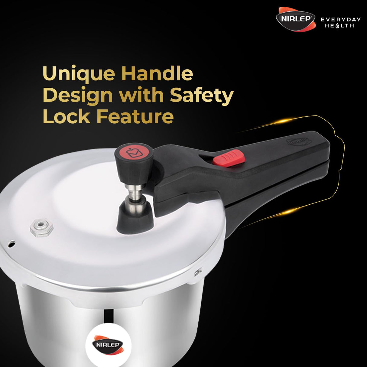 Nutrihealth Pro Outer Lid Designer Aluminium Pressure Cooker