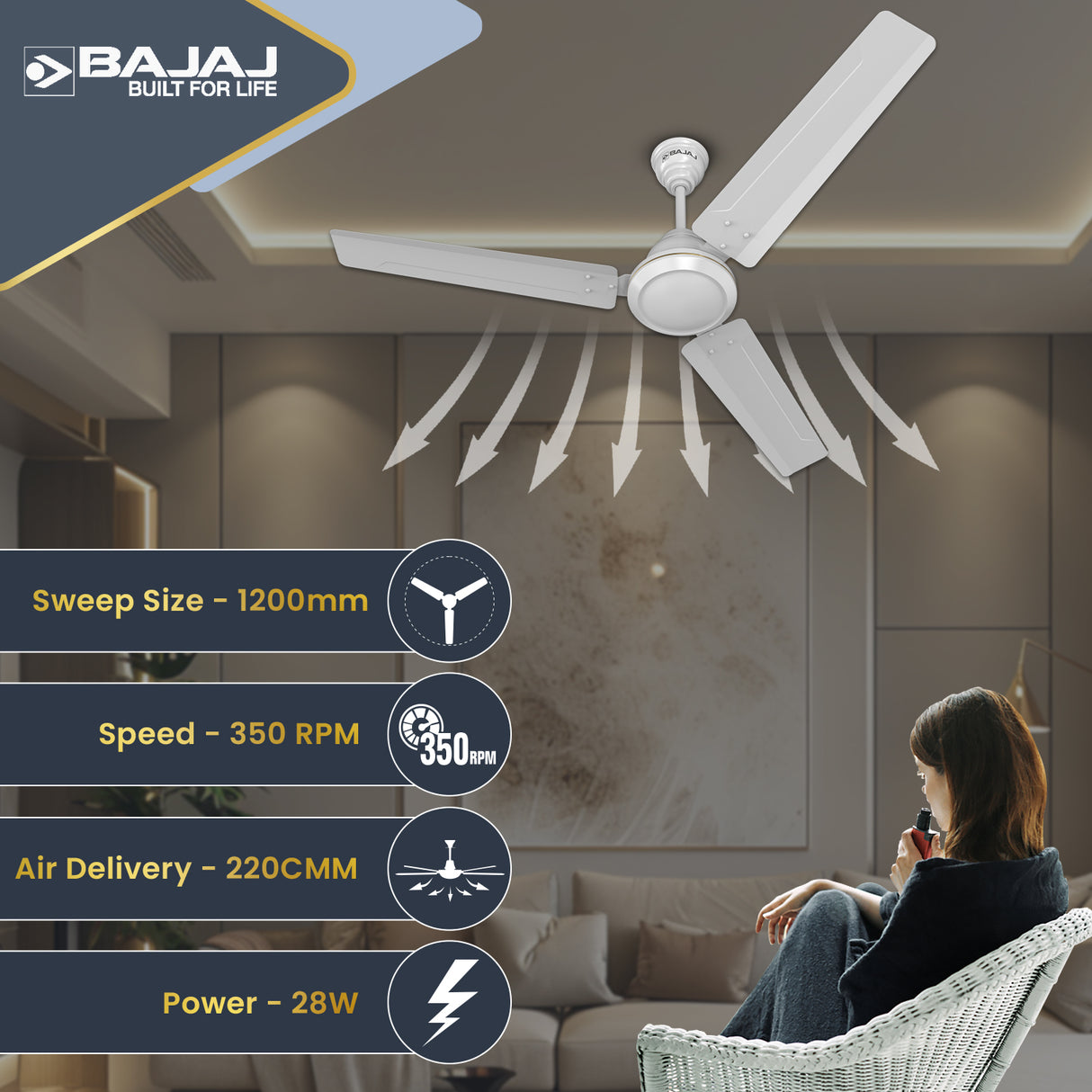Frore Turbo BLDC 1200mm Ceiling Fan