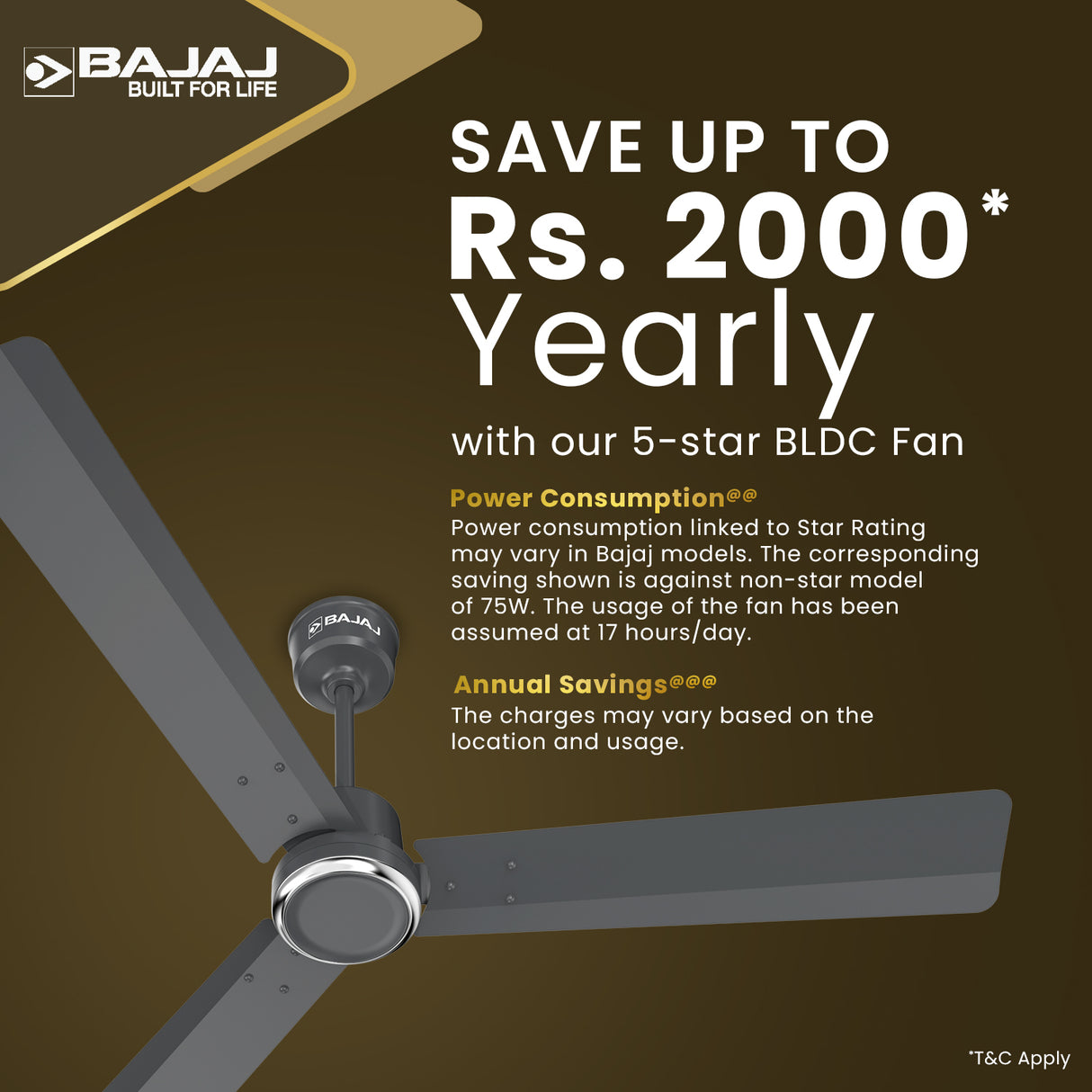 Classico Sleek Plus 1200mm Ceiling Fan