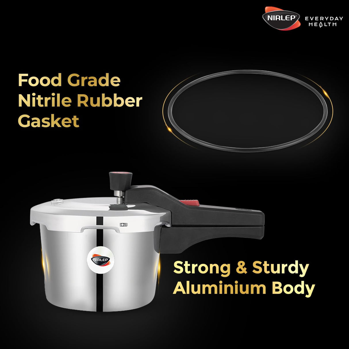 Nutrihealth Pro Outer Lid Designer Aluminium Pressure Cooker