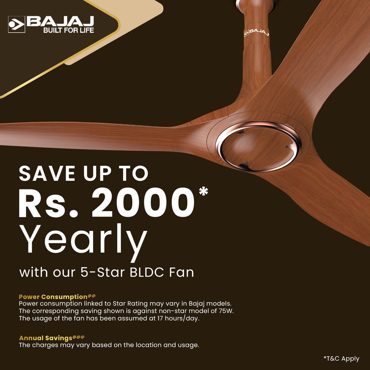 Arioso 12DC5R 1200mm Ceiling Fan