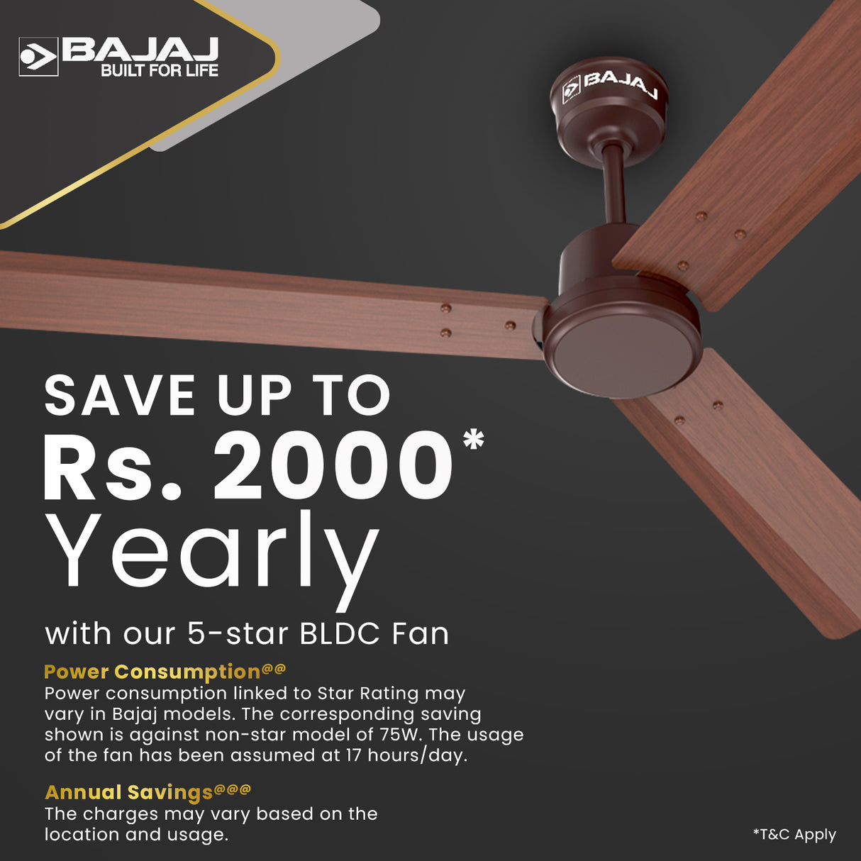Classico Sleek Wood 1200mm Ceiling Fan