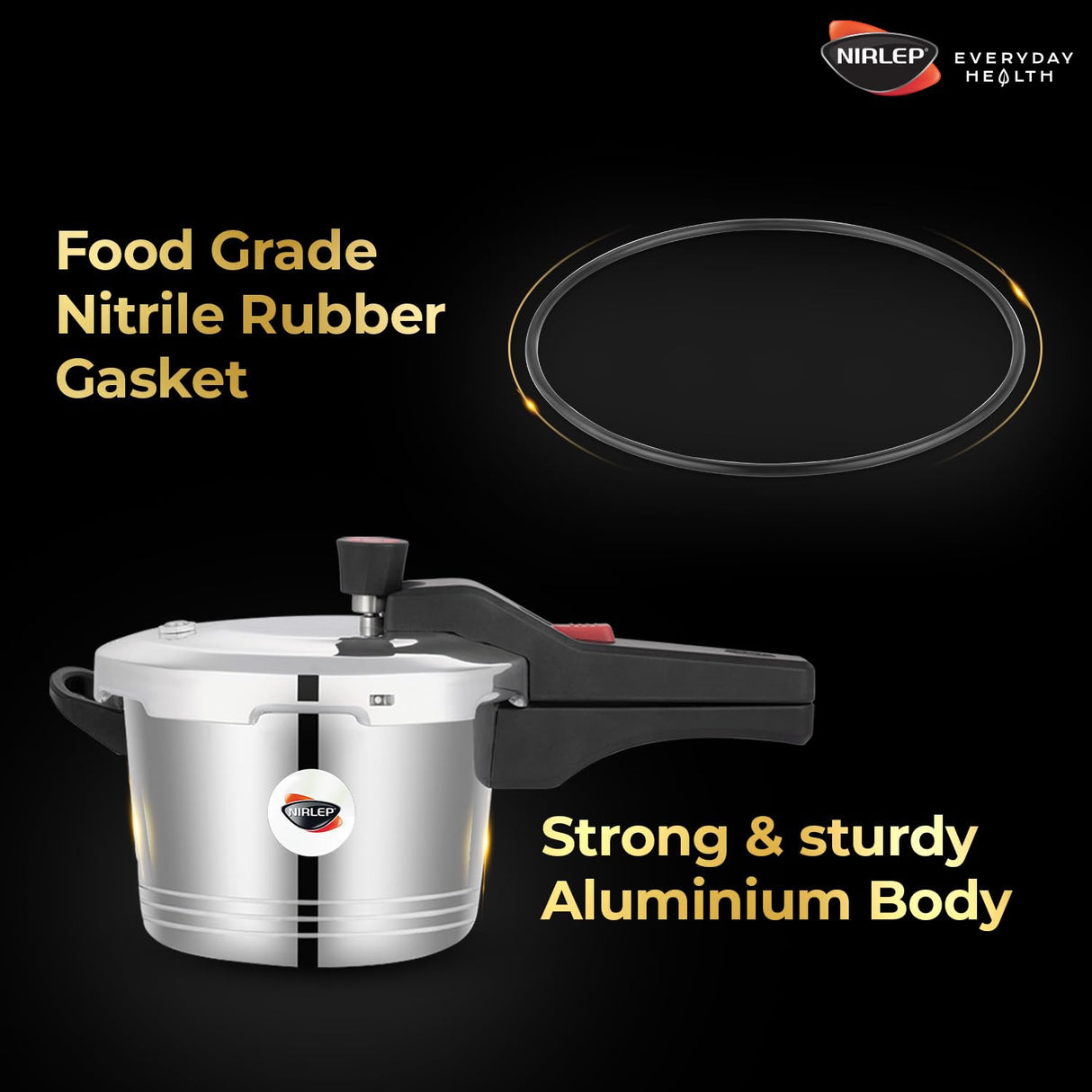 Nutrihealth Pro Outer Lid Designer Aluminium Pressure Cooker