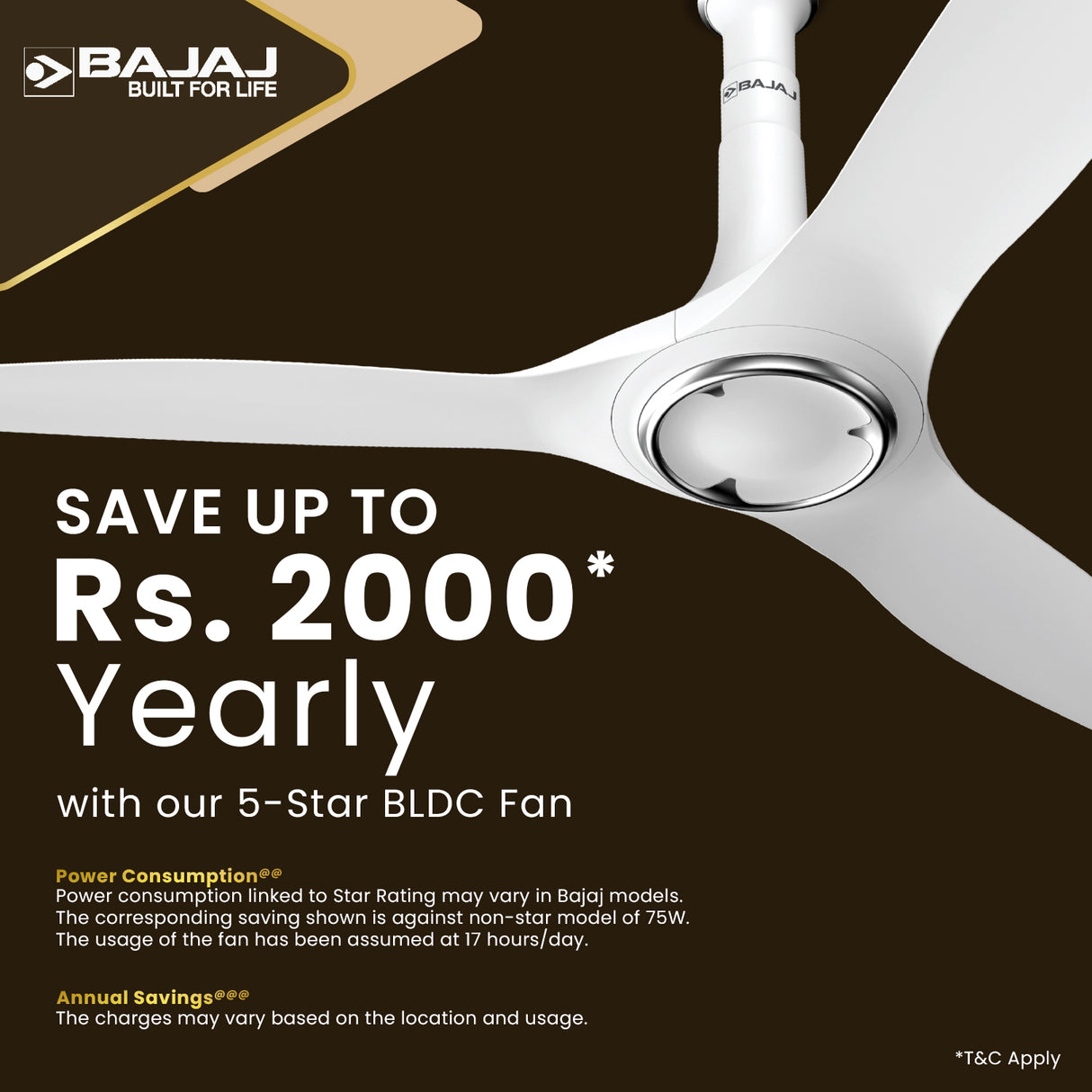 Arioso 12DC5R 1200mm Ceiling Fan