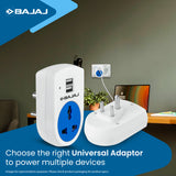 6A 3 PIN UNIVERSAL ADAPTOR WITH 2 USB