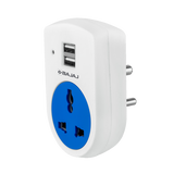 6A 3 PIN UNIVERSAL ADAPTOR WITH 2 USB