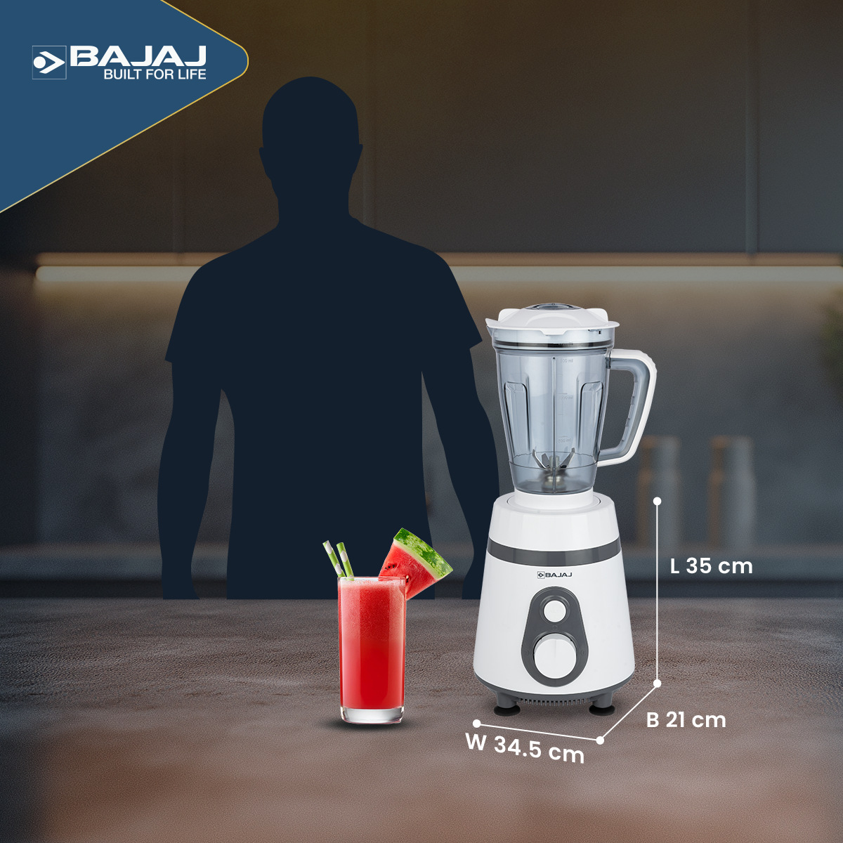 Bajaj Ninja Series PowerBlend 2 Jar 1000W Juicer Mixer Grinder