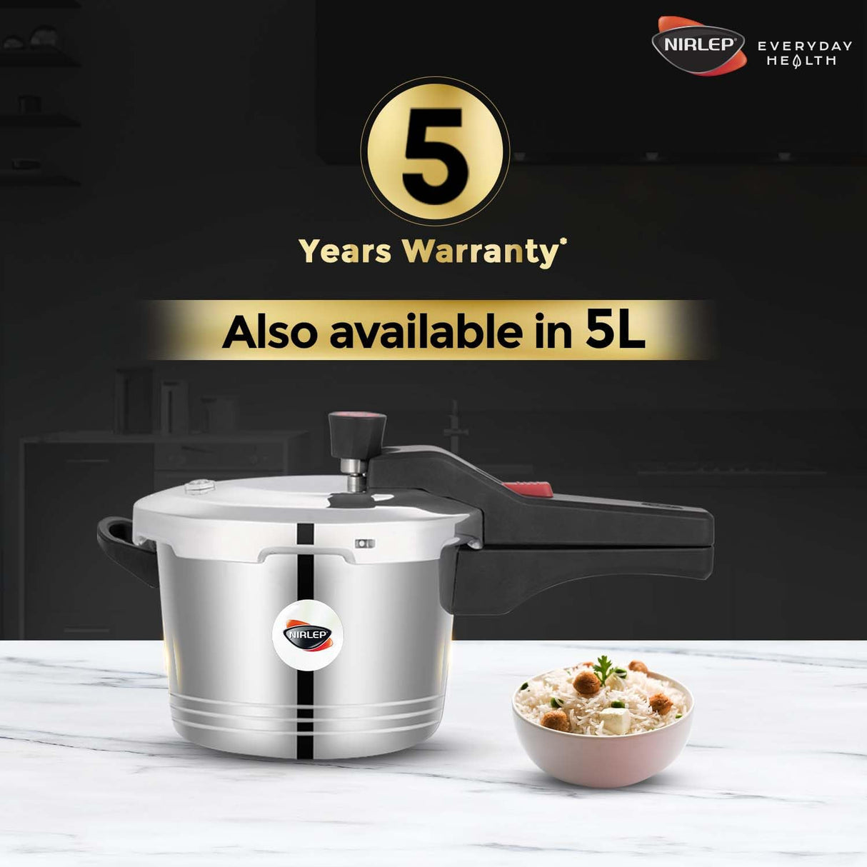 Nutrihealth Pro Outer Lid Designer Aluminium Pressure Cooker