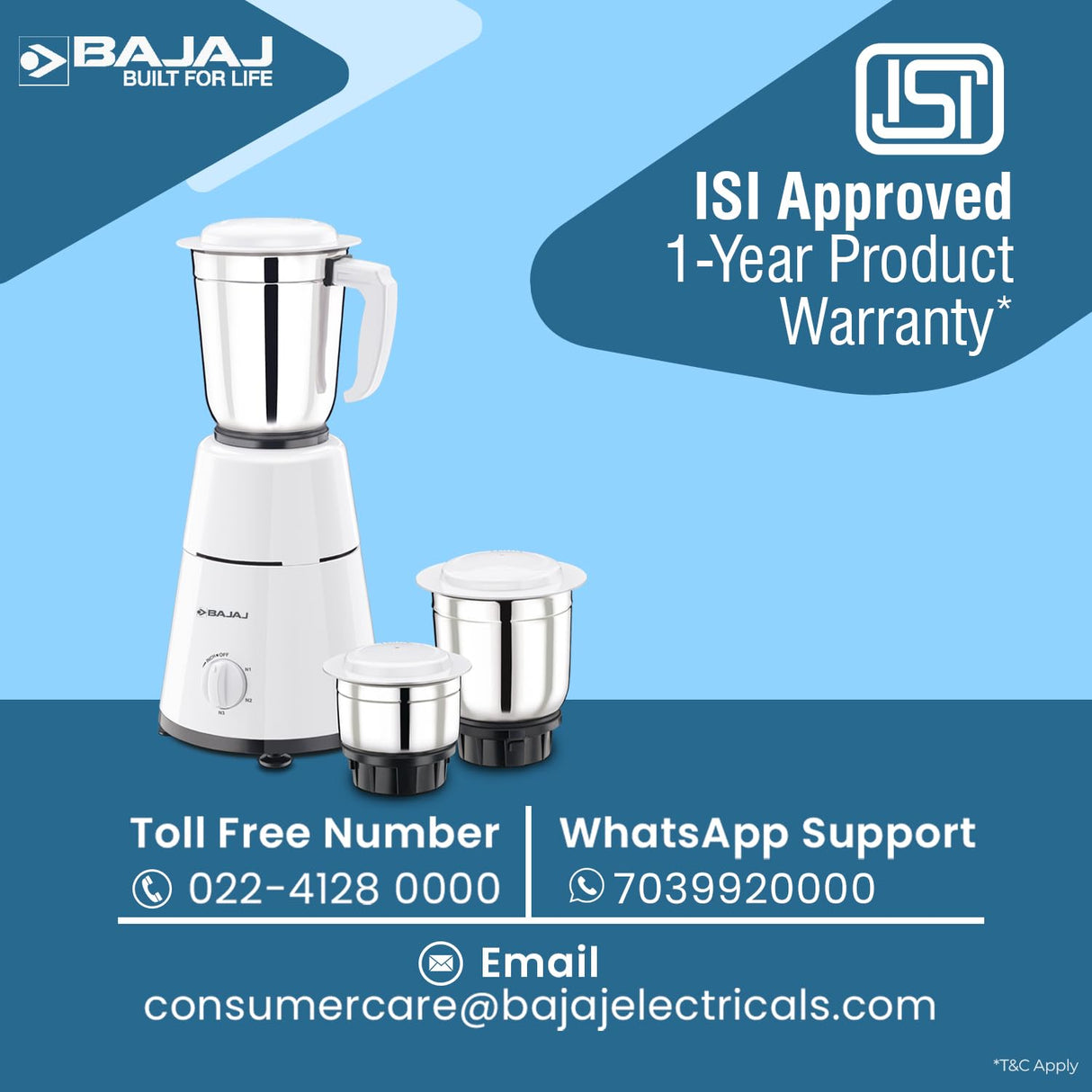 Bajaj GX 1 500W Mixer Grinder