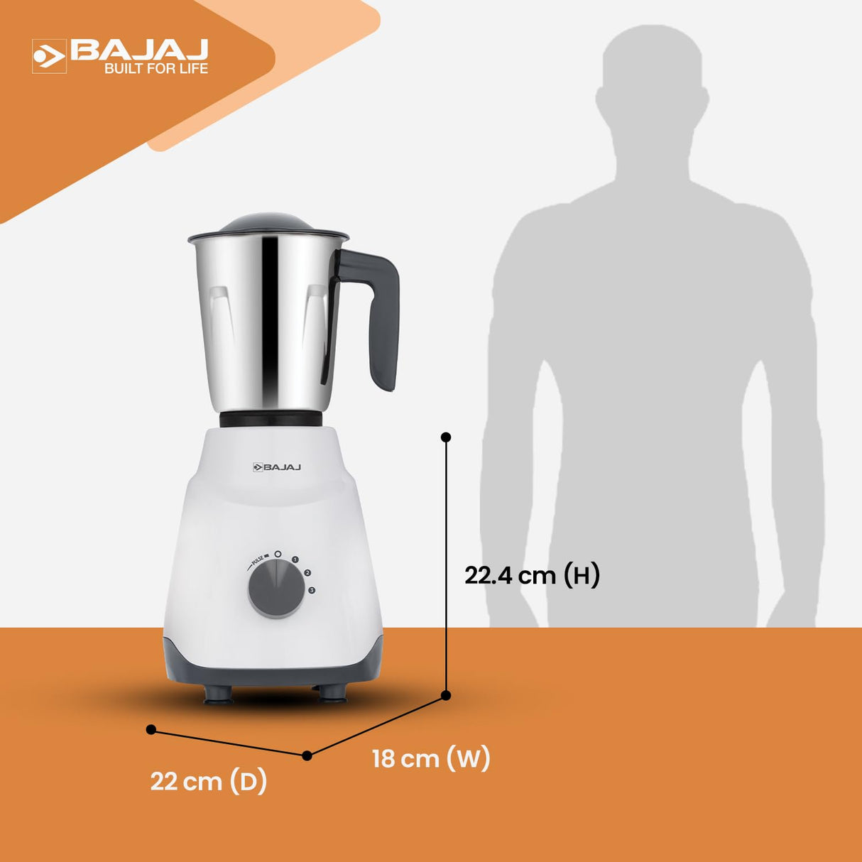 Bajaj Ninja Series Contempo 500W Mixer Grinder