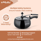 New Shakti Inner Lid Handi Shaped Hard Anodised Pressure Cooker